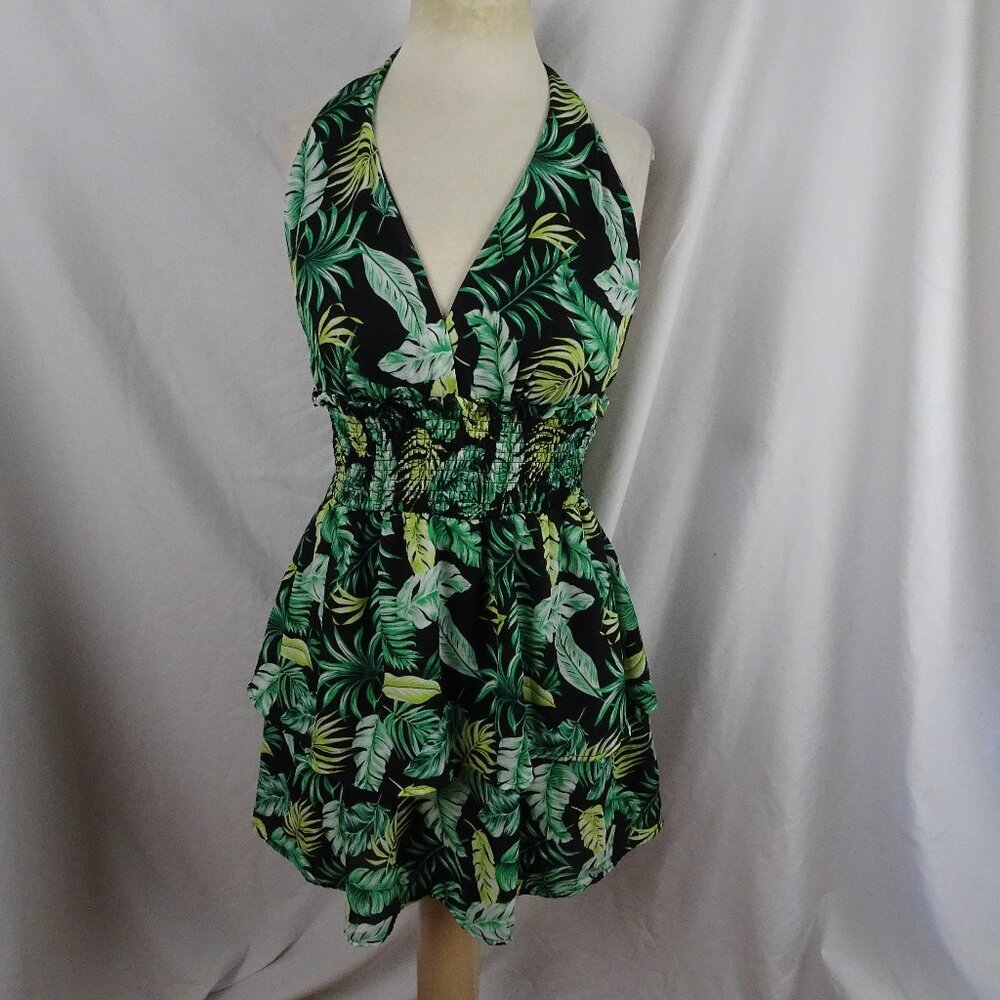 Almost Famous Women Halter Tropical Dress Size M